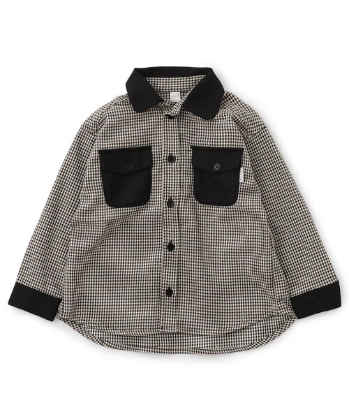 apres les cours（アプレレクール）の「【リンク】チェックリンクシャツ（シャツ/ブラウス・キッズ・ブラック/ベージュ・110/120/130/80/90/100）」の13枚目の写真
