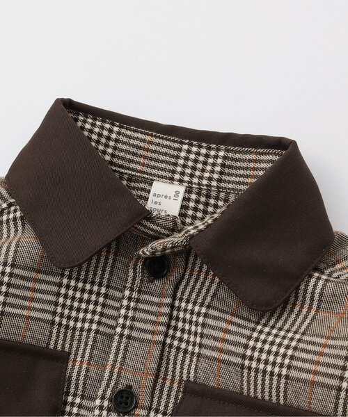 apres les cours（アプレレクール）の「【リンク】チェックリンクシャツ（シャツ/ブラウス・キッズ・ブラック/ベージュ・110/120/130/80/90/100）」の16枚目の写真