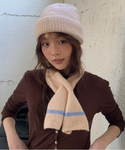 Vipoa(ヴィポア)の「バックリボンニット帽(ニットキャップ/ビーニー・レディース・ホワイト/ブラウン/レッド/ベージュ/イエロー/ブラック/グレー/ブルー・FREE)」の16枚目の写真