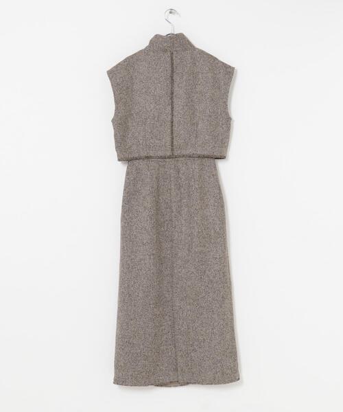 F by ROSSO(エフバイロッソ)の「F by ROSSO ツイードハーフZIPプルオーバー+スカート(セットアップ・レディース・ブラック/ベージュ・38/36)」の8枚目の写真