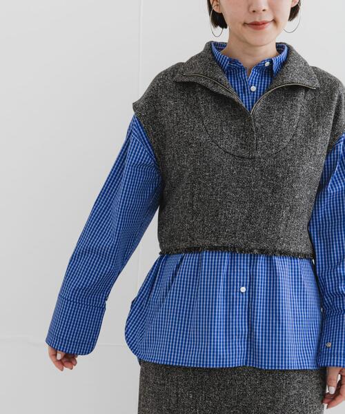 F by ROSSO(エフバイロッソ)の「F by ROSSO ツイードハーフZIPプルオーバー+スカート(セットアップ・レディース・ブラック/ベージュ・38/36)」の17枚目の写真