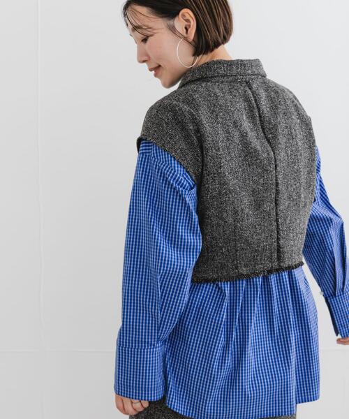 F by ROSSO(エフバイロッソ)の「F by ROSSO ツイードハーフZIPプルオーバー+スカート(セットアップ・レディース・ブラック/ベージュ・38/36)」の18枚目の写真