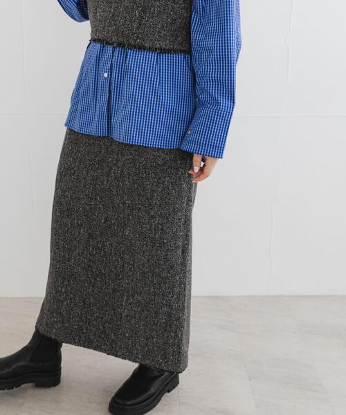 F by ROSSO(エフバイロッソ)の「F by ROSSO ツイードハーフZIPプルオーバー+スカート(セットアップ・レディース・ブラック/ベージュ・38/36)」の19枚目の写真