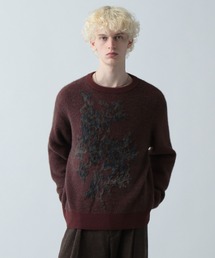 HARE | フラワーモチーフメランジニット(HARE)(ニット/セーター)