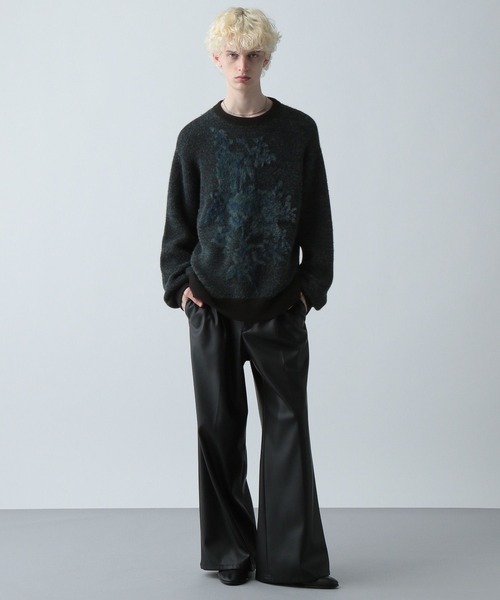 HARE（ハレ）の「フラワーモチーフメランジニット(HARE)（ニット/セーター・メンズ・ブラック/ベージュ/レッド・FREE）」の5枚目の写真