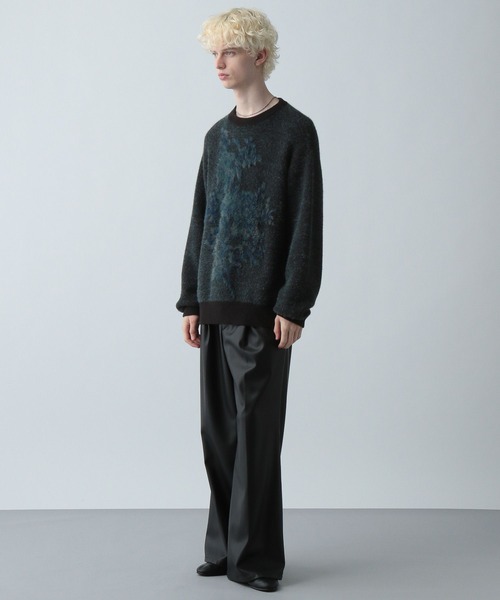 HARE（ハレ）の「フラワーモチーフメランジニット(HARE)（ニット/セーター・メンズ・ブラック/ベージュ/レッド・FREE）」の6枚目の写真