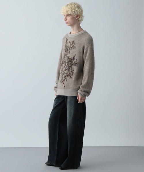 HAREニットセーター フラワーモチーフメランジニット(HARE)（ニット/セーター）｜HARE