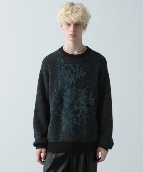 HARE（ハレ）の「フラワーモチーフメランジニット(HARE)（ニット/セーター・メンズ・ブラック/ベージュ/レッド・FREE）」の13枚目の写真