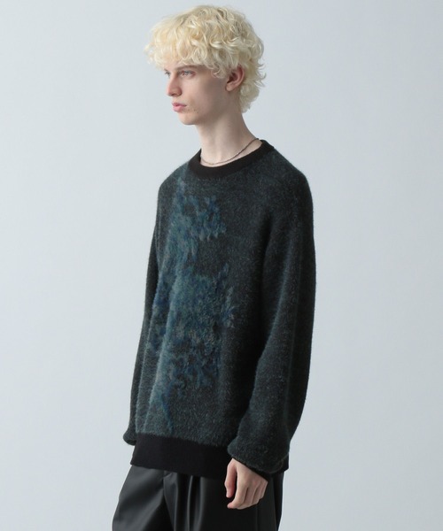 HARE（ハレ）の「フラワーモチーフメランジニット(HARE)（ニット/セーター・メンズ・ブラック/ベージュ/レッド・FREE）」の14枚目の写真