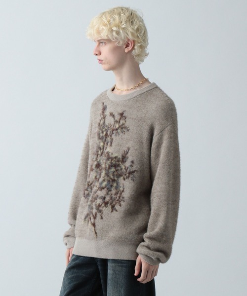 HARE（ハレ）の「フラワーモチーフメランジニット(HARE)（ニット/セーター・メンズ・ブラック/ベージュ/レッド・FREE）」の20枚目の写真