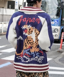 HOUSTON（ヒューストン）の「【HOUSTON/ヒューストン】SOUVENIR COWICHAN SWEATER(TIGER) カウチンセーター ニットスタジャン 22315（カーディガン/ボレロ）」