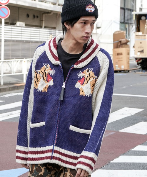 HOUSTON/ヒューストン】SOUVENIR COWICHAN SWEATER(TIGER) カウチン