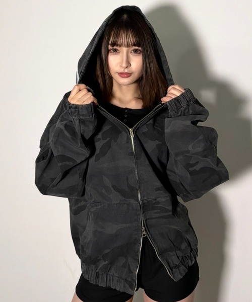 A'gem（エージェム）の「A'GEM/9 × .kom 『A'gem/エージェム』迷彩ジップパーカー（ベスト・メンズ・カモフラージュ/ブラック・FREE）」の14枚目の写真