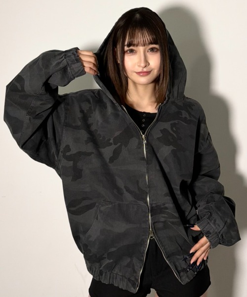 A'gem（エージェム）の「A'GEM/9 × .kom 『A'gem/エージェム』迷彩ジップパーカー（ベスト・メンズ・カモフラージュ/ブラック・FREE）」の15枚目の写真