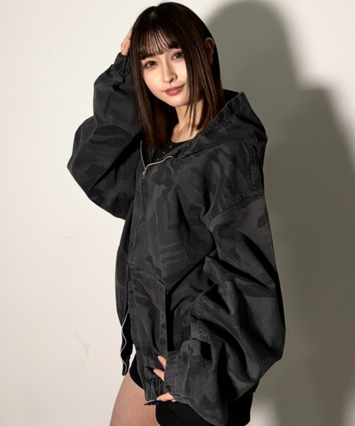 A'gem（エージェム）の「A'GEM/9 × .kom 『A'gem/エージェム』迷彩ジップパーカー（ベスト・メンズ・カモフラージュ/ブラック・FREE）」の12枚目の写真