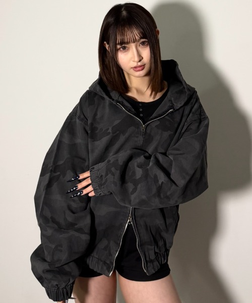 A'gem（エージェム）の「A'GEM/9 × .kom 『A'gem/エージェム』迷彩ジップパーカー（ベスト・メンズ・カモフラージュ/ブラック・FREE）」の9枚目の写真