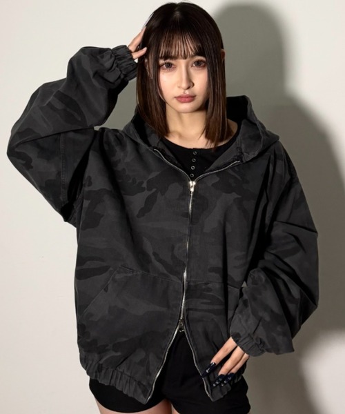 A'gem（エージェム）の「A'GEM/9 × .kom 『A'gem/エージェム』迷彩ジップパーカー（ベスト・メンズ・カモフラージュ/ブラック・FREE）」の10枚目の写真