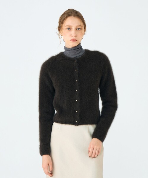 フラッフィーヤーン クルーネックカーディガン（カーディガン/ボレロ