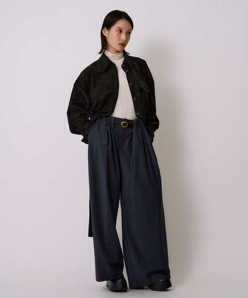 UNITED TOKYO（ユナイテッドトウキョウ）の「【残りわずか！】Oversized Suede Shirt｜ヴィーガンレザー/羽織/アウター/スエード/シャツジャケット/軽量/春服（シャツ/ブラウス・レディース・ブラウン/ブラック・FREE）」の20枚目の写真