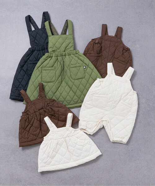 BREEZE（ブリーズ）の「キルトジャンスカ（ジャンパースカート・キッズ・ブラック/カーキ・80/90/100/110/120/130）」の4枚目の写真