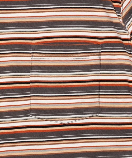 BEAMS PLUS(ビームスプラス)の「Pocket Tee Multi Stripe Tee(Tシャツ/カットソー・メンズ・レッド/グレー/グリーン・SMALL/XX-LARGE/X-LARGE/LARGE/MEDIUM)」の10枚目の写真