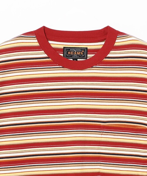 BEAMS PLUS(ビームスプラス)の「Pocket Tee Multi Stripe Tee(Tシャツ/カットソー・メンズ・レッド/グレー/グリーン・SMALL/XX-LARGE/X-LARGE/LARGE/MEDIUM)」の17枚目の写真