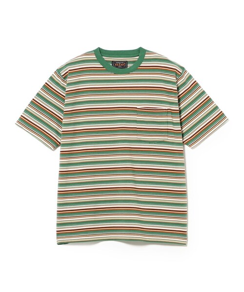 BEAMS PLUS(ビームスプラス)の「Pocket Tee Multi Stripe Tee(Tシャツ/カットソー・メンズ・レッド/グレー/グリーン・SMALL/XX-LARGE/X-LARGE/LARGE/MEDIUM)」の6枚目の写真