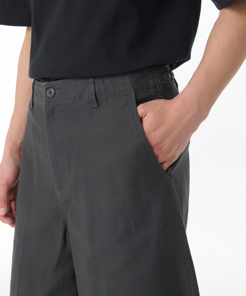 MUSINSA STANDARD（ムシンサスタンダード）の「バックサテンバermudaパンツ[ダークグレー]（その他パンツ・メンズ・その他・29/30/31/33/26/27/28/40/38/42/36/34/32）」の4枚目の写真