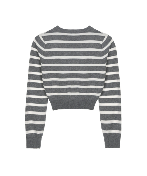 NICK&NICOLE(ニックアンドニコール)の「MINI BUTTERFLY SIGNATURE STRIPE KNIT_GRAY(ニット/セーター・レディース・その他・FREE)」の6枚目の写真