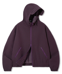 TRILLION（トリリオン）の「チェックパターンフードジップアップウィンドブレーカー_パープル（ナイロンジャケット）」