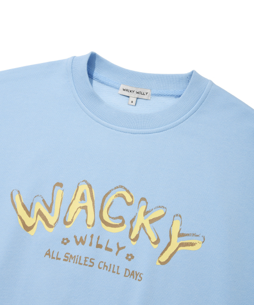 Wacky WiLLy(ワッキーウィリー)の「ウィメンズタイポグラフィッククロップスウェットスカイブルー(スウェット・レディース・その他・SMALL/MEDIUM)」の4枚目の写真