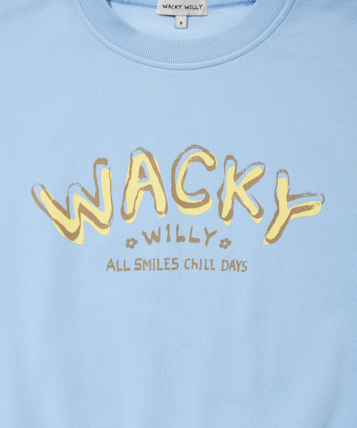 Wacky WiLLy(ワッキーウィリー)の「ウィメンズタイポグラフィッククロップスウェットスカイブルー(スウェット・レディース・その他・SMALL/MEDIUM)」の5枚目の写真