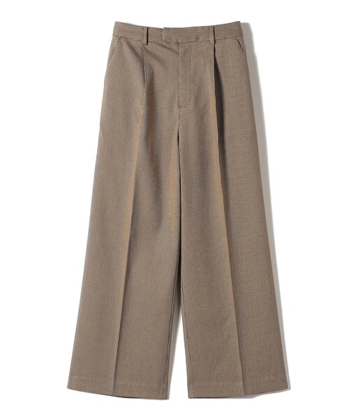 セール】SHIPS Colors:〈洗濯機可能〉裏起毛 チェック ワイド パンツ