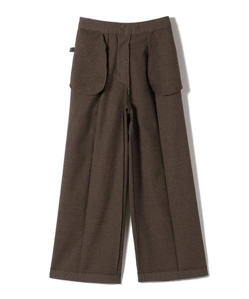 セール】SHIPS Colors:〈洗濯機可能〉裏起毛 チェック ワイド パンツ