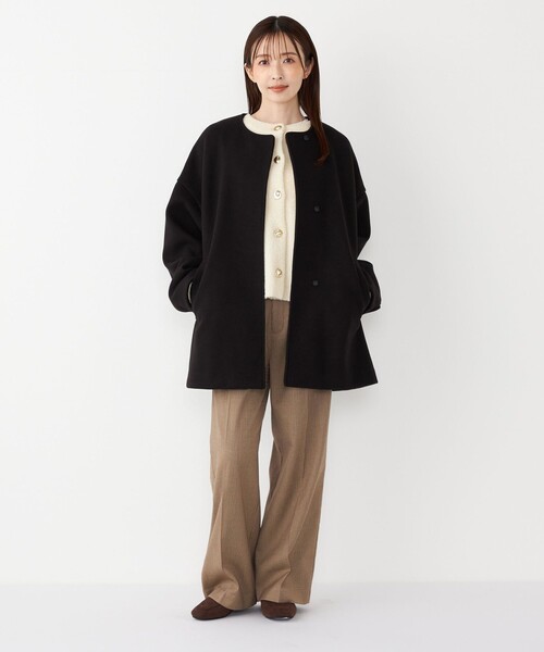 セール】SHIPS Colors:〈洗濯機可能〉裏起毛 チェック ワイド パンツ