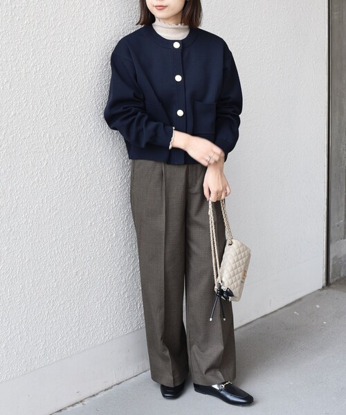 SHIPS Colors（シップス カラーズ）の「SHIPS Colors:〈洗濯機可能〉裏起毛 チェック ワイド パンツ（その他パンツ・レディース・ベージュ/ブラウン/ライトブルー・SMALL/MEDIUM）」の22枚目の写真