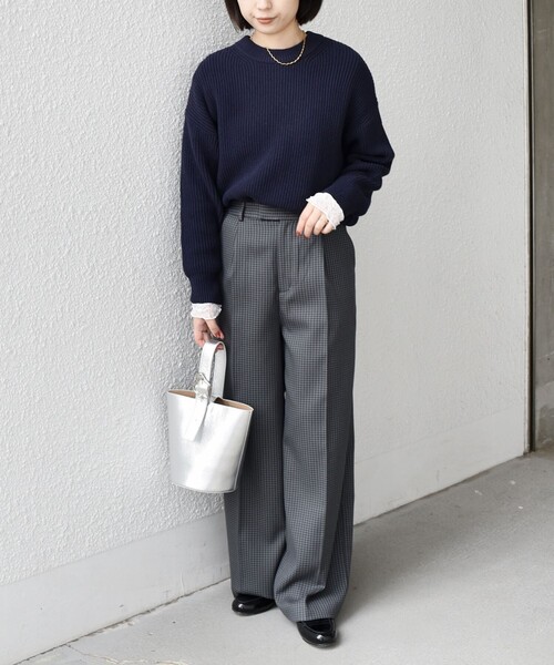 SHIPS Colors（シップス カラーズ）の「SHIPS Colors:〈洗濯機可能〉裏起毛 チェック ワイド パンツ（その他パンツ・レディース・ベージュ/ブラウン/ライトブルー・SMALL/MEDIUM）」の20枚目の写真