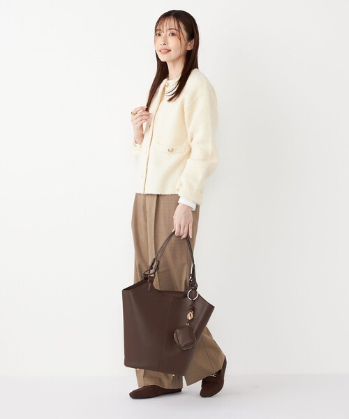 SHIPS Colors（シップス カラーズ）の「SHIPS Colors:〈洗濯機可能〉裏起毛 チェック ワイド パンツ（その他パンツ・レディース・ベージュ/ブラウン/ライトブルー・SMALL/MEDIUM）」の12枚目の写真