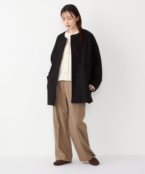 SHIPS Colors（シップス カラーズ）の「SHIPS Colors:〈洗濯機可能〉裏起毛 チェック ワイド パンツ（その他パンツ・レディース・ベージュ/ブラウン/ライトブルー・SMALL/MEDIUM）」の9枚目の写真