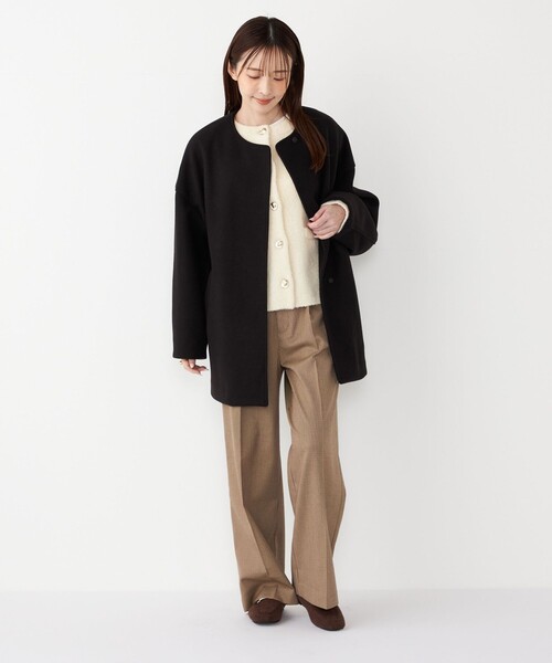 SHIPS Colors（シップス カラーズ）の「SHIPS Colors:〈洗濯機可能〉裏起毛 チェック ワイド パンツ（その他パンツ・レディース・ベージュ/ブラウン/ライトブルー・SMALL/MEDIUM）」の8枚目の写真