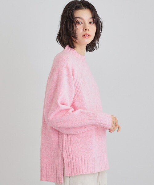 セール】ふんわり柔らかきれい色 ウール混ハイネックニット（ニット