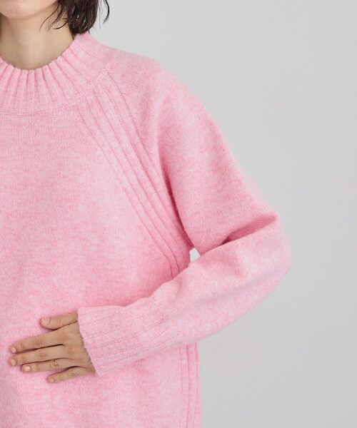 セール】ふんわり柔らかきれい色 ウール混ハイネックニット（ニット