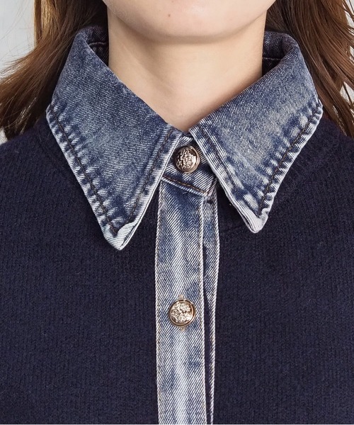 tiptop（ティップトップ）の「デニムドッキングカーディガン（カーディガン/ボレロ・レディース・オートミール/ネイビー/ブラウン/チャコールグレー・FREE）」の11枚目の写真