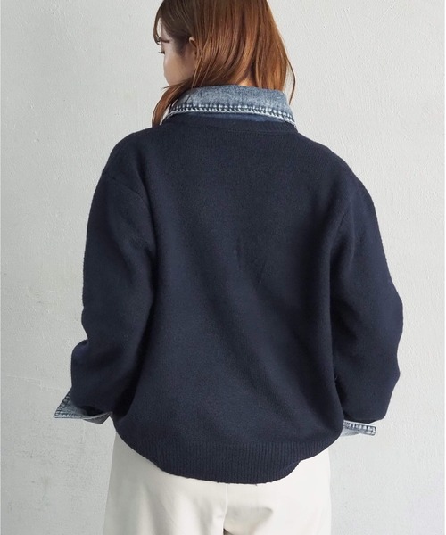 tiptop（ティップトップ）の「デニムドッキングカーディガン（カーディガン/ボレロ・レディース・オートミール/ネイビー/ブラウン/チャコールグレー・FREE）」の9枚目の写真