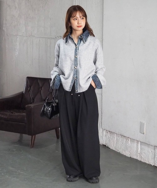 tiptop（ティップトップ）の「デニムドッキングカーディガン（カーディガン/ボレロ・レディース・オートミール/ネイビー/ブラウン/チャコールグレー・FREE）」の17枚目の写真