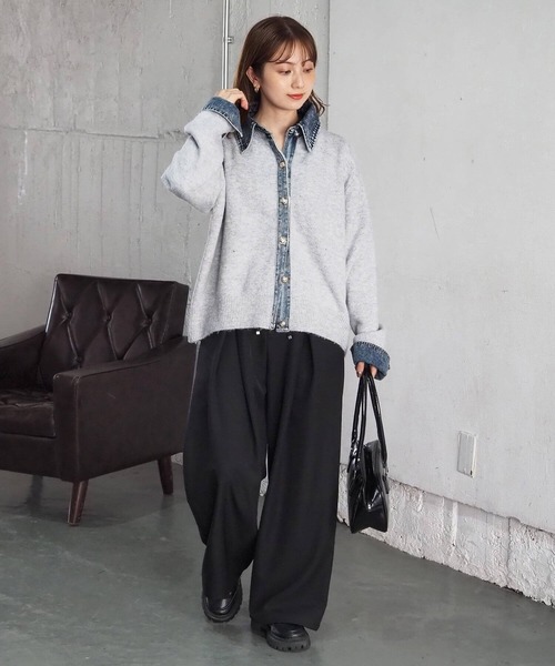 tiptop（ティップトップ）の「デニムドッキングカーディガン（カーディガン/ボレロ・レディース・オートミール/ネイビー/ブラウン/チャコールグレー・FREE）」の18枚目の写真