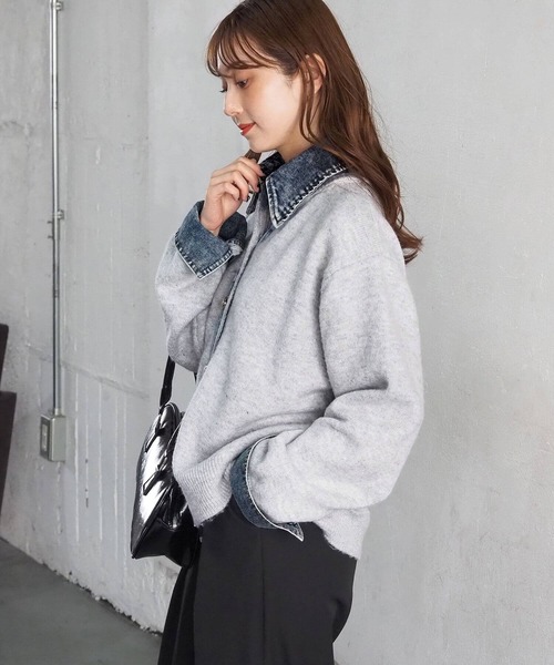 tiptop（ティップトップ）の「デニムドッキングカーディガン（カーディガン/ボレロ・レディース・オートミール/ネイビー/ブラウン/チャコールグレー・FREE）」の19枚目の写真