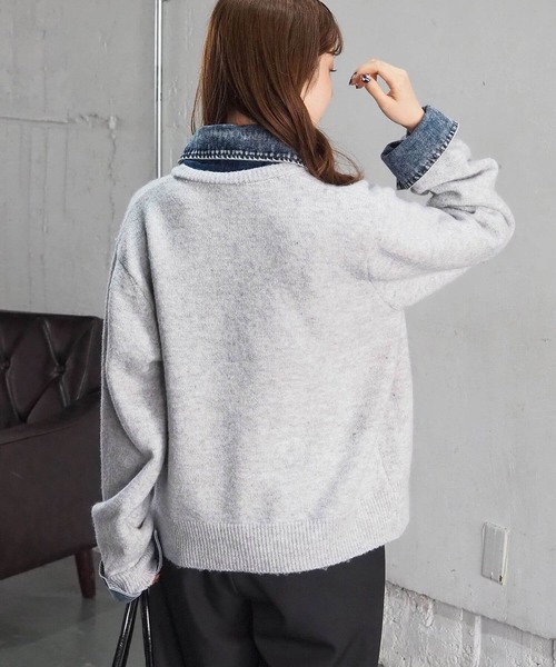 tiptop（ティップトップ）の「デニムドッキングカーディガン（カーディガン/ボレロ・レディース・オートミール/ネイビー/ブラウン/チャコールグレー・FREE）」の20枚目の写真