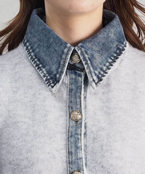 tiptop（ティップトップ）の「デニムドッキングカーディガン（カーディガン/ボレロ・レディース・オートミール/ネイビー/ブラウン/チャコールグレー・FREE）」の22枚目の写真