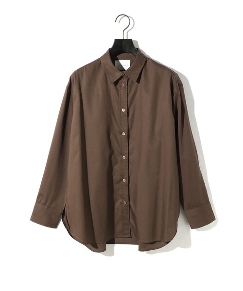 MIDIUMISOLID(ミディウミソリッド)の「MIDIUMISOLID for Ladies ベーシックバックギャザーシャツ(シャツ/ブラウス・レディース・ライトグレー/チャコールグレー/ブラック/ブラウン・FREE)」の1枚目の写真